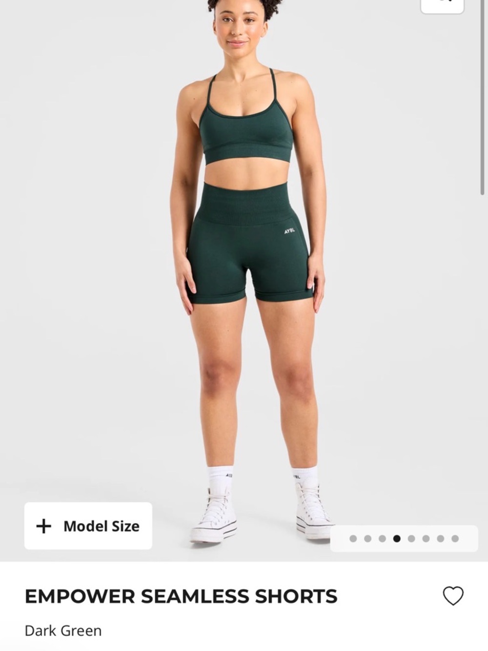 AYBL empower set - Deep Forest Green Ribbed Sports Bra & Shorts Set